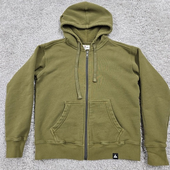 American Giant Sweater Medium Green Full Zip Long Sleeve Midweight Sweatshirt - Picture 2 of 14